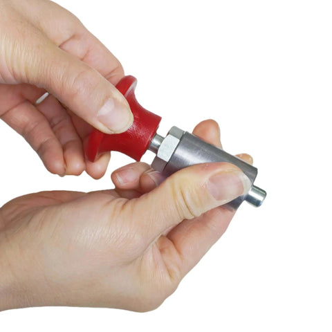 Heavy Duty Spring Loaded Pull Pins With Welded Barrel Red Handle And Screw Lock Steel Spring Plungers And Dowel Pins Diameter Four Tenths Inch Ten Millimeters Barrel Length About Forty Millimeters Easy Grip For Quick Latched Connections