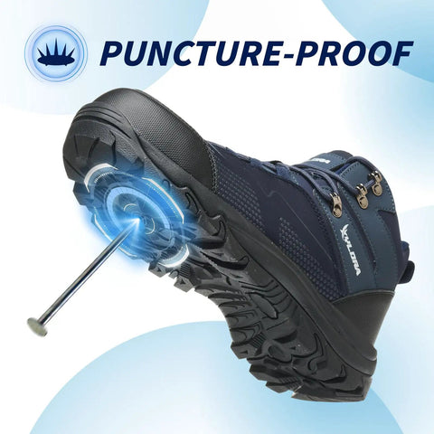 Hardcore Waterproof Steel Toe Work Boots For Men Featuring Wide Fit Heavy Duty Slip Resistant Treads And Ultra Lightweight Composite Safety Design With Killer Arch Support A Streamlined Urban Look And Zero Hassle Daily Grind Protection