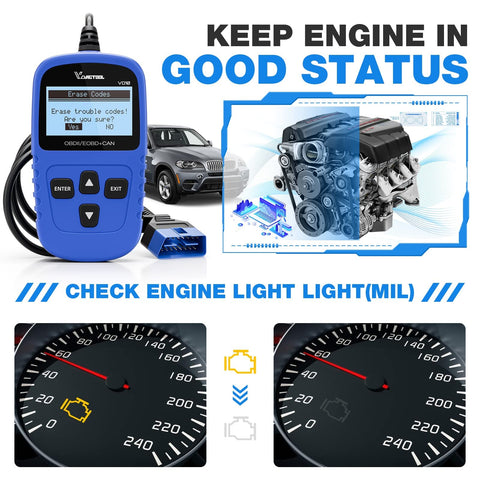 OBD2 Scanner Code Reader For Cars And Trucks With Freeze Frame IM Readiness And Engine Fault Codes Easy DIY Diagnostic Tool
