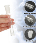 Eight 4.7 inch thick borosilicate glass tube held in hand, 14mm diameter, smooth interior, pro-grade heat-resistant for kitchen and DIY.
