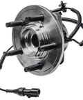 Beef Up Your Ride With A Pair Front Wheel Bearing Hubs Assembly For Ford Explorer 2006 To 2010 Explorer Sport Trac 2007 To 2010 Mercury Mountaineer 2006 To 2010 Premium Replacement Wheel Hub Kit featuring a detailed close-up of one hub showing 5 lugs and ABS sensor wire