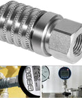 Steel Hydraulic Test Port Quick Connect Coupler With Female Pipe Thread, 1/8 Inch Body Size, 1/4 Inch To 18 NPTF Thread, 2.12 Inch Length