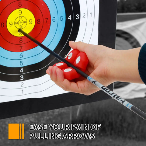 Using Square Shape Archery Arrow Puller With Metal Belt Clip Gripper Target Remover Tool For Easy Arrow Extraction in hand