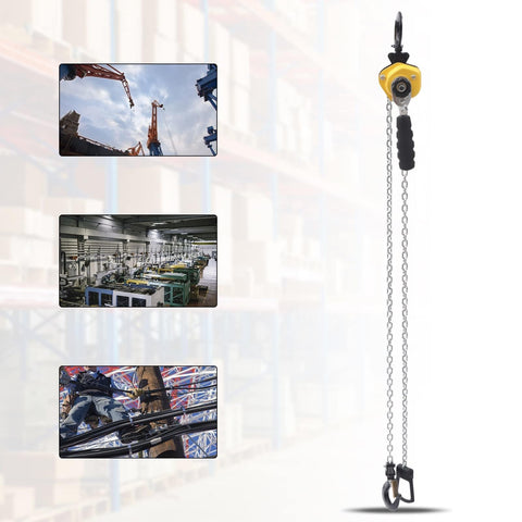 Compact Manual Chain Hoist Lever Block 0.25 Ton Capacity 550 Lbs Lift 10 Ft Chain With Lifting Hook Anti Jam Guide Wheel