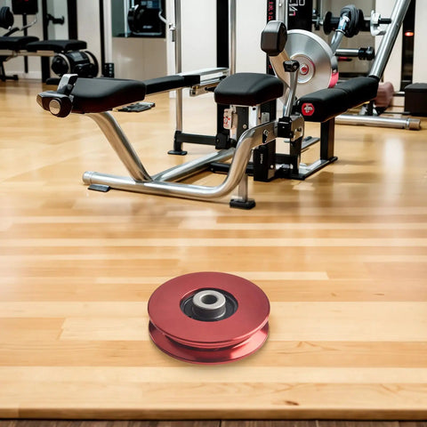 Smooth Action CNC Machined Aluminum Cable Pulley Wheel 75-114mm Red for Home Gym Fitness Gear with 6202RS Bearing, Abrasion-Resistant Roller for Cable Lifts and Strength Machines on gym machine