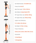 Front and side views of VEVOR cabinet jack support poles, 2-pack; orange steel telescoping rods, 15.75–23.6 in