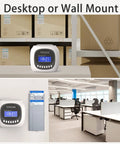 Time Clock Punch System With Passcode And Auto Align Printing 6 Punches Per Day Across 3 Shifts Easy Setup For Small Businesses on desktop and wall mount.