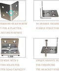 Stainless Steel Corner Braces 40 Pack 1.5 Inch Wide 1.2 X 1.2 Inch Small Corner Brackets with 6 mounting holes for wood furniture.