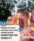 Firefighter wearing Odyssey II Wildland Fire Goggles With Anti Fog And Anti Scratch Eye Protection in outdoor setting