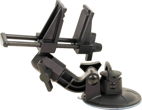 Kickass Vacuum Bench Vise For Smooth Workbenches With No Sweat Clamping Mechanism Featuring Low Key Tilt Rotate Knobs Beefy Grooved Jaws Perfect For Delicate Hobby Crafts And Circuit Repair Black mounted on a flat surface.
