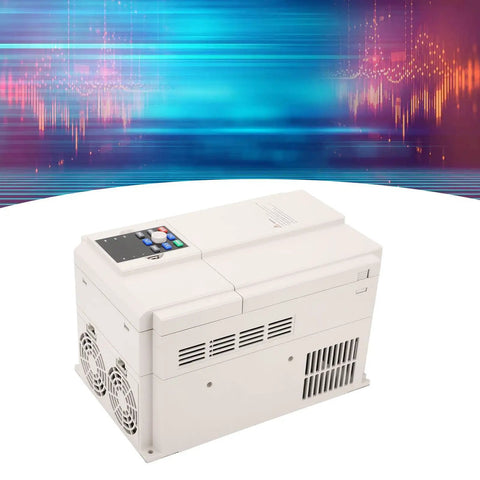 Badass Heavy Duty 18.5KW 22KW Variable Frequency Drive VFD Inverter With PID Controller 3 Phase 380V Speed Control For CNC Router Milling 0 To 320Hz Rugged Industrial Power That Hits Hard And Runs Smooth For Workshop Projects And Solid Plant Operations. White VFD inverter with cooling fans