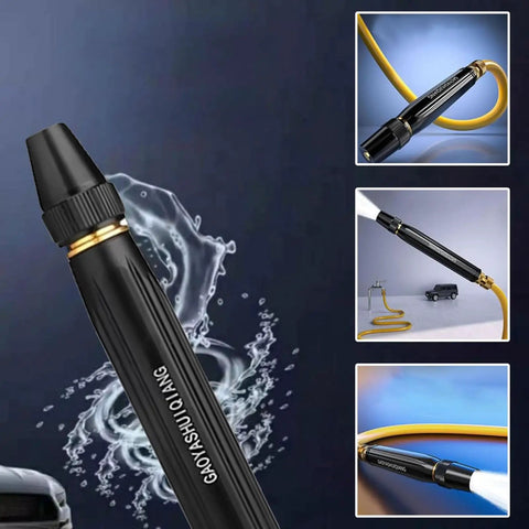 Powerful High Pressure Home Car Wash And Garden Sprayer With Adjustable Nozzle For Cars, Patios, Plants And Veggies, 8X Boosted Water Pressure Reaches Up To 65 Feet, No Electricity Needed Water Gun For Quick Cleanups showing product design and function