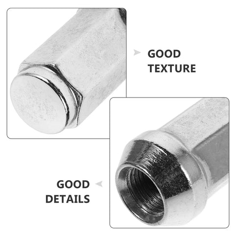Chrome Plated Steel Wheel Lug Nuts For Rv And Car Hubs Super Easy Install Closed End Replacement Kit With Polished Stylish Finish To Upgrade Ride Style close-up chrome plated steel lug nut texture and threaded end