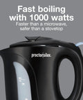 Electric Tea Kettle With Detachable Cord 1 Liter Water Boiler And Heater 1000 Watts For Rapid Boiling Auto Shutoff And Boil Dry Protection Black