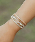 Premium Gold Boho Leather Wrap Bracelet Featuring Chunky Crystal Beads And Sparkling Rhinestone Layers With Strong Magnetic Clasp, 7.7 in long.