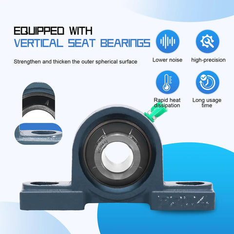 4 Pack Self Aligning Pillow Block Bearings With Three Quarter Inch Bore Mounted Pillow Block Units On Cast Iron Base Chrome Bearing