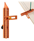 Four Sided Magnetic Layout Scriber With Laser Etched Scale For Straight On Measuring In Woodworking And DIY Carpentry Builds Lightweight Aluminum Alloy showing precise measurement markings.
