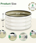 Round Galvanized Raised Garden Bed 2x2x1 Ft Low Fuss Easy Assembly Rust Proof Outdoor Planter With Anti Cut Gloves And Tools White Finish