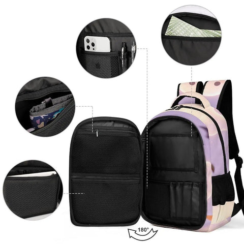 Dope Spooky Ghost Jack O Lantern Printed Unisex Backpack With Large Capacity and Durable Polyester, showcasing organized interior pockets.