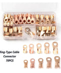 Dope Heavy Duty Open Ring Type Copper Cable Wire Terminal Lugs Kit With 70 Pieces Including Assorted 10 20 30 40 And 50 Amps Non Insulated Connectors For Serious Electric Wiring Jobs That Need Reliable Power Today, 70pcs kit