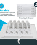 10x6 Inch Duct Opening Air Vent Cover for Wall or Ceiling with Three-Way Deflector, Solid Steel HVAC Register, White Finish