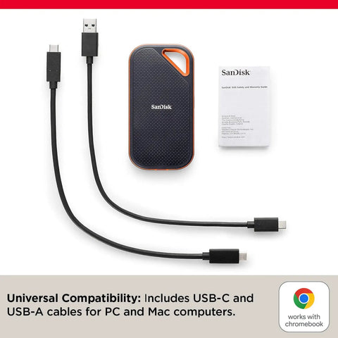 1TB Extreme Pro Portable SSD with Crazy Fast Up To 2000 MBps Read And Write USB C And USB 3.2 Gen 2x2, cables included