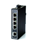 Unmanaged 5-Port PoE Industrial Ethernet Switch With 4 PoE Ports, 10/100Mbps, Plug-and-Play Auto MDI/MDI-X, front view