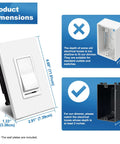 Dimensions of Flicker Free Dimmer Switch Pack For LED CFL Incandescent And Halogen Bulbs, 10 Pack, Single Pole Or 3 Way