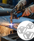 Three Piece Plasma Stencil Set With 0.430 Inch Tri Slot Cutters and Guides in use for metal fabrication