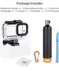GoPro Hero Waterproof Case With Floating Hand Grip 196ft Depth Rated Underwater Housing For Hero 9 10 11 12 13 Black Dual Cold Shoe