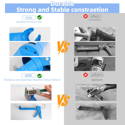 Comparison of All In One Caulk Gun Kit With No Drip Silicone Caulking Gun And Caulking Tools For Kitchen And Bathroom Sealing versus others