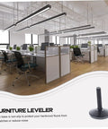 Premium Set Of Four Furniture Levelers Featuring Swivel Foot Screws for quick height adjustment in modern office setting.