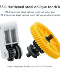 TZ3.0 hardened steel extrusion gear with handle, compatible with Bambu Lab X1/X1C/P1P printers.