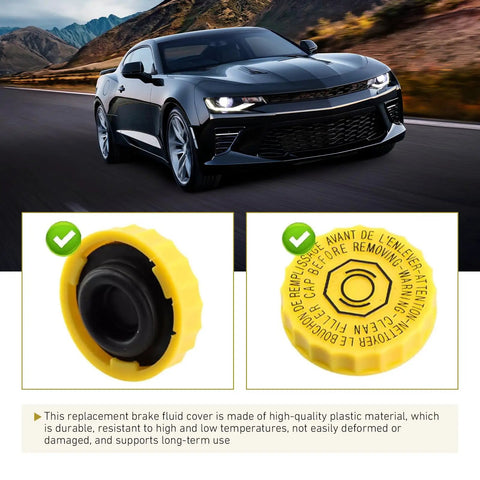 Yellow Brake Master Cylinder Cap For Reservoir Drop In OEM Replacement Fits Jeep Wrangler Cherokee Compass And Chrysler Replaces 68303540AA And 68211910AB Durable And Easy To Install