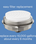 VivaSpring Compact Shower Filter In Brushed Nickel With High Output 100 Percent Pure KDF Filtration And FF 30 Cartridge Close-Up