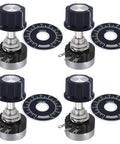 4 Pack RV24YN20S Carbon Film Rotary Taper Potentiometer 10K B103 Single Turn For Inverter Speed Control, black and silver finish