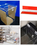 10 Pack Self Adhesive Clear Acrylic Hinges 65x40mm on aquarium lid and display boxes for DIY crafts and small cabinets