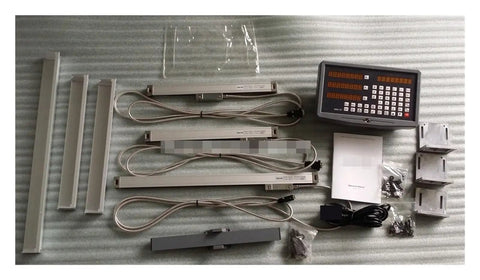 Killer Precision Digital Caliper 3 Axis DRO Kit Featuring Hella Dead On 0.001mm Digital Readout System components laid out.