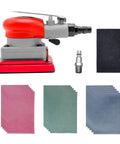 Pneumatic Palm Sander Kit With Random Orbital Action For Auto Body, Car Waxing And Woodworking with sandpapers and fitting