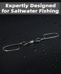Heavy Duty Double Snap Swivels 200Lb Stainless Steel Coastlock Fishing Connectors High Strength Saltwater Tackle Swivel Set