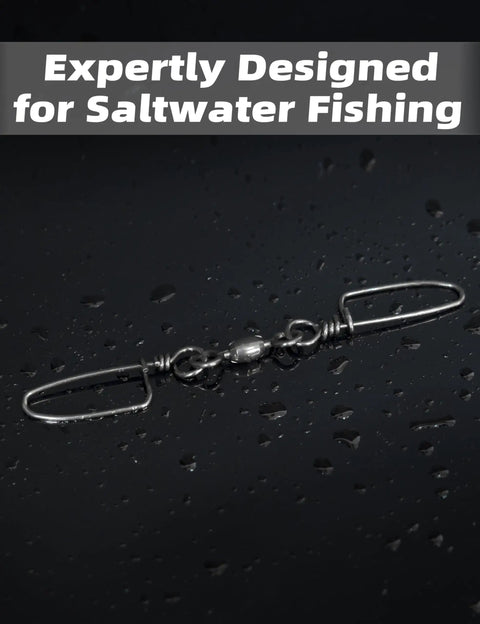 Heavy Duty Double Snap Swivels 200Lb Stainless Steel Coastlock Fishing Connectors High Strength Saltwater Tackle Swivel Set