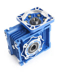40 To 1 NMRV040 Worm Gearbox Reducer For Nema 34 Stepper And Servo Motors RV40 Beefy Metal Gearhead with blue aluminum casing