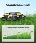 All Season Yard Master 4 In 1 Modular Robot for adjustable cutting height of 1.2 to 4 inches on grass