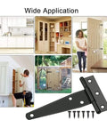 Black T Shape Iron Hinges With Screws Galvanized Strap Hinge used for doors, gates, sheds, and cabinets installation