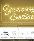 Personalized You Are My Sunshine Neon Sign Large 23 Inches Dimmable LED Neon Light For Bedroom Wall Decor And Wedding Decor Warm White Glow With 8 Brightness Levels Dope Vibe
