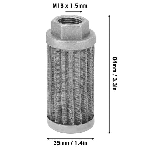 Heavy Duty Stainless Steel Mesh Oil Filter for Hydraulic Suction and Fuel Strainer Tube Connections High Efficiency Pollution Filtration to Improve Fuel Quality Reduce Friction and Wear Extend Engine Life