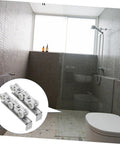 Smooth Glide Sliding Barn Door Track Kit Manganese Steel Wheels Heavy Duty Hardware Set in a modern bathroom setting.