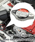 Detailed view of Top Shelf Coolant Radiator Cap Dead Ringer Replacement For Honda Civic Accord Crv Pilot Odyssey, 1.1 pressure seal.