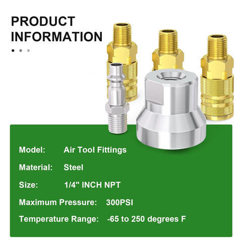 Product information for Three Way Aluminum Air Manifold And Splitter For Pneumatic Hoses with steel, 1/4 inch NPT fittings.