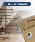 Durable Tough As Nails Canvas Tarps 6x8 Feet Waterproof Tarpaulins with aluminum grommets on campgrounds background